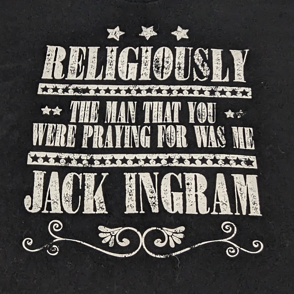 Jack Ingram Concert Merch Tee Religiously The Man You Were Praying for Was Me XL